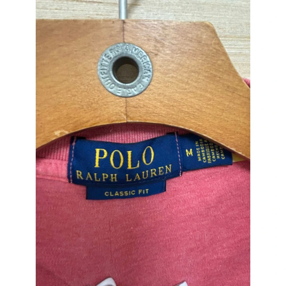 Polo Ralph Lauren Classic Fit Mens‎ Coral Pink Polo Shirt Medium Pony Logo